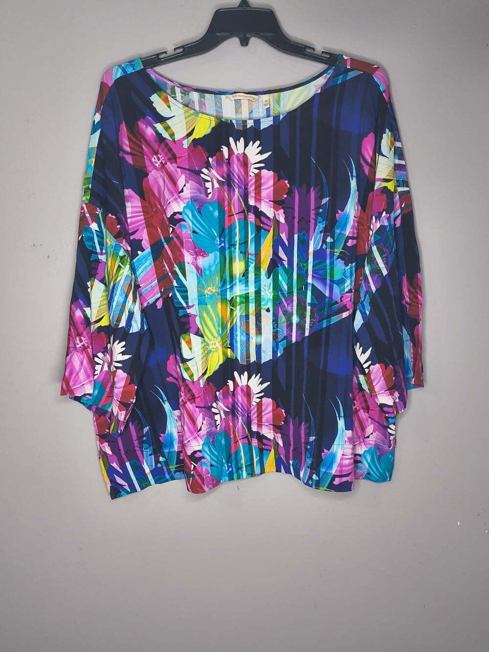 Soft Surroundings Mignon Tunic Top Womens 3x (24) Floral Multicolor Loose